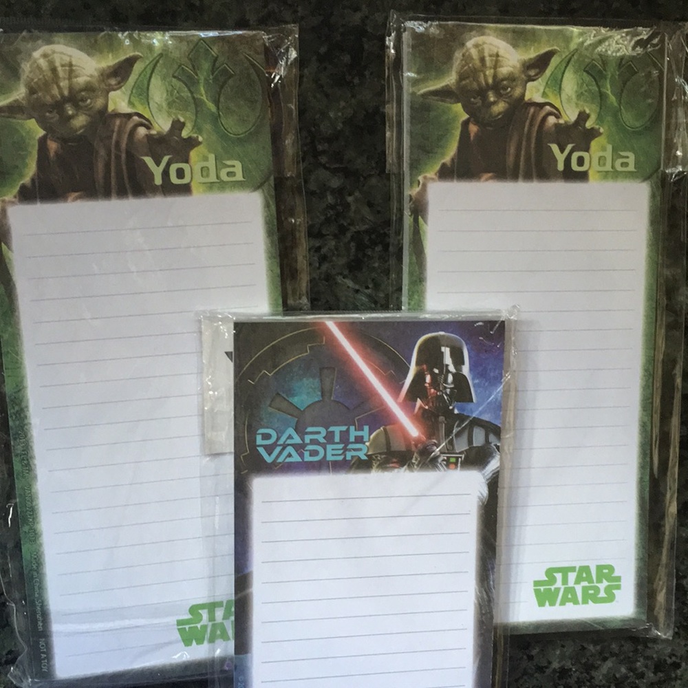 Vintage Star Wars notepad Yoda/ Darth Vader